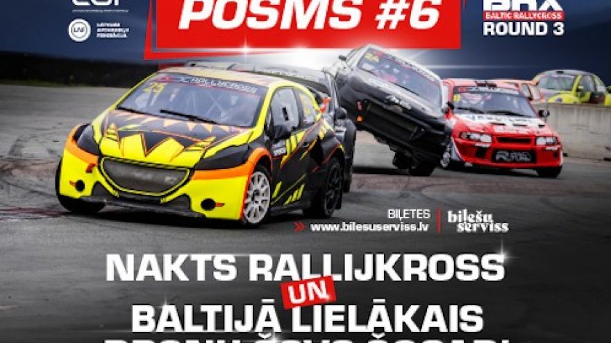 Night rallycross and the largest drone show in the Baltics this year. The 6th stage of the Latvian &#8211; Lithuanian rallycross championship, the 3rd stage of the Baltic rallycross