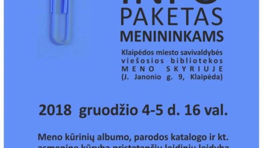 „Info paketas menininkams“ penktoji paskaita