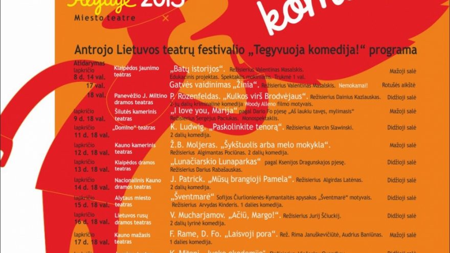 Teatrų festivalis Alytuje „Tegyvuoja komedija!”