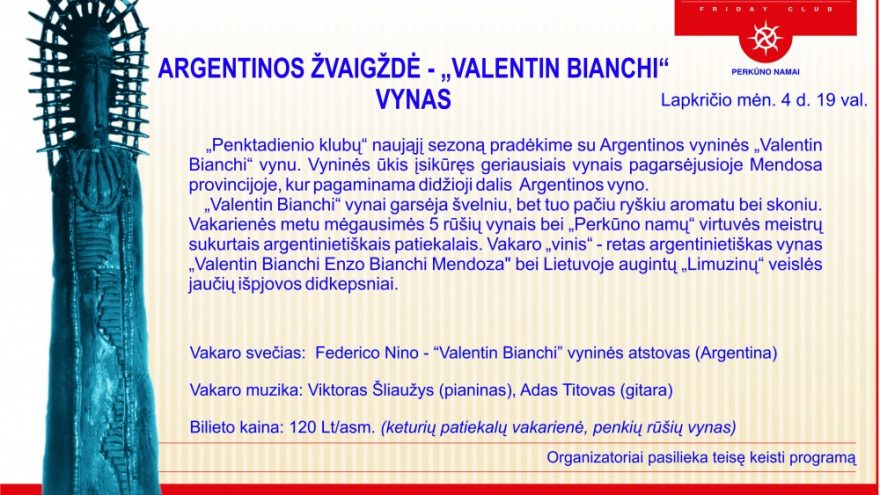 Vakarienė su „Valentin Bianchi“ vyninės atstovu