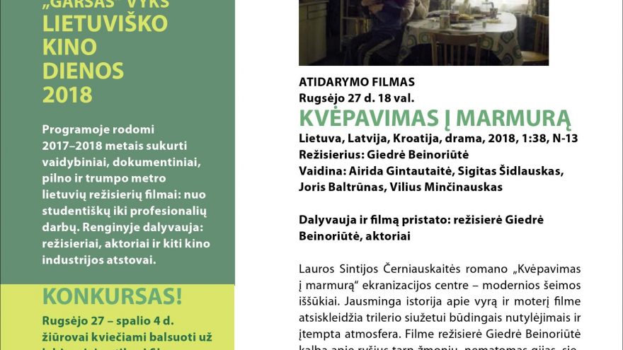 Lietuviško kino dienos 2018. Atidarymas