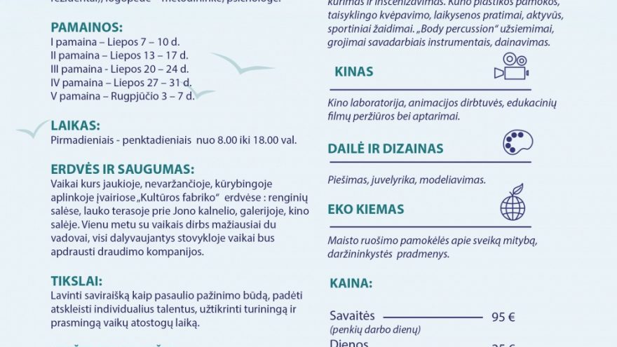 Vasaros stovykla vaikams „Jaunieji kūrėjai“