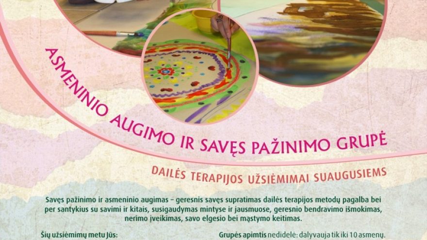 Dailės terapijos užsiėmimai suaugusiems