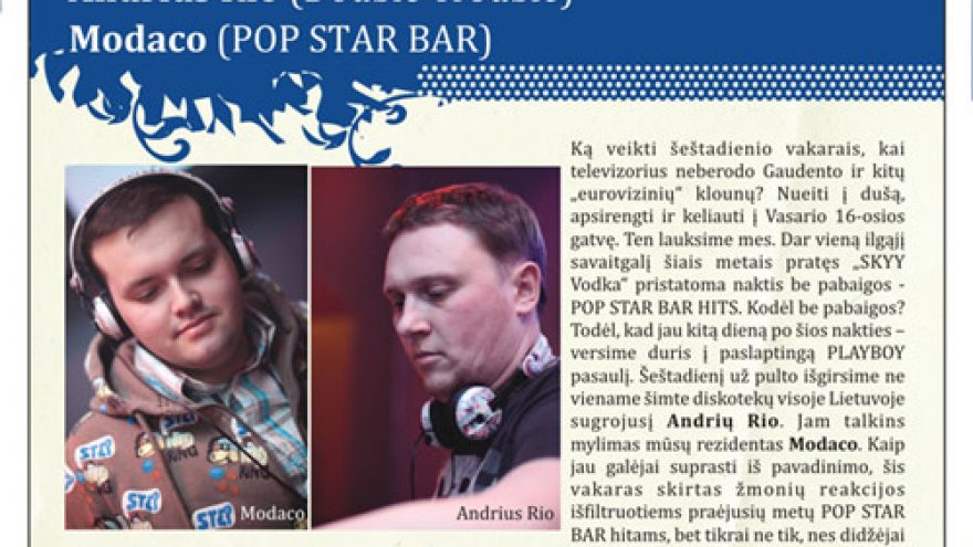 SKYY VODKA presents: POP STAR BAR HITS