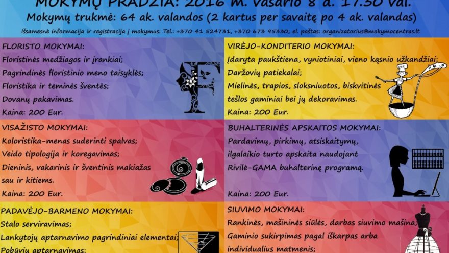 Virėjo-konditerio mokymai